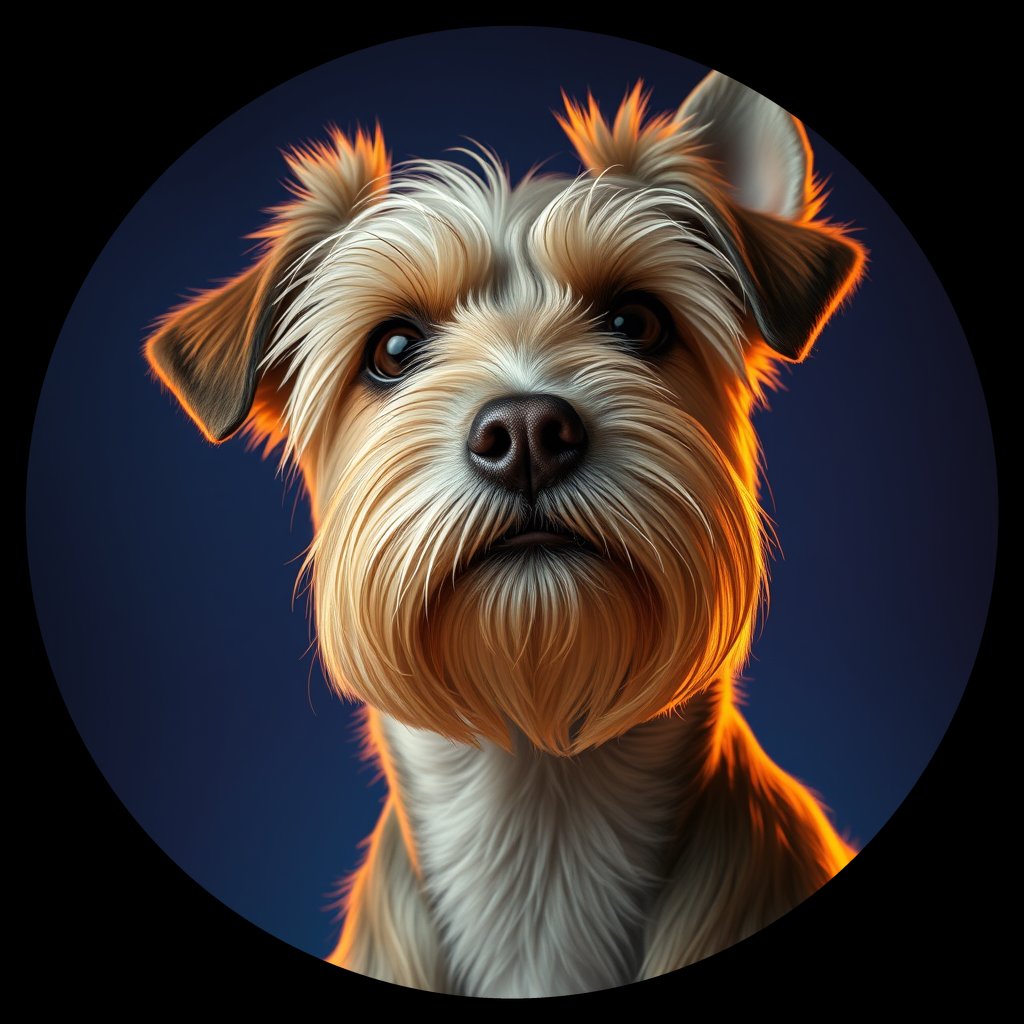 Cosmic medallion portrait of A4-Wee-Jock-CT_A4-Wee-Jock-CT, a Cairn Terrier