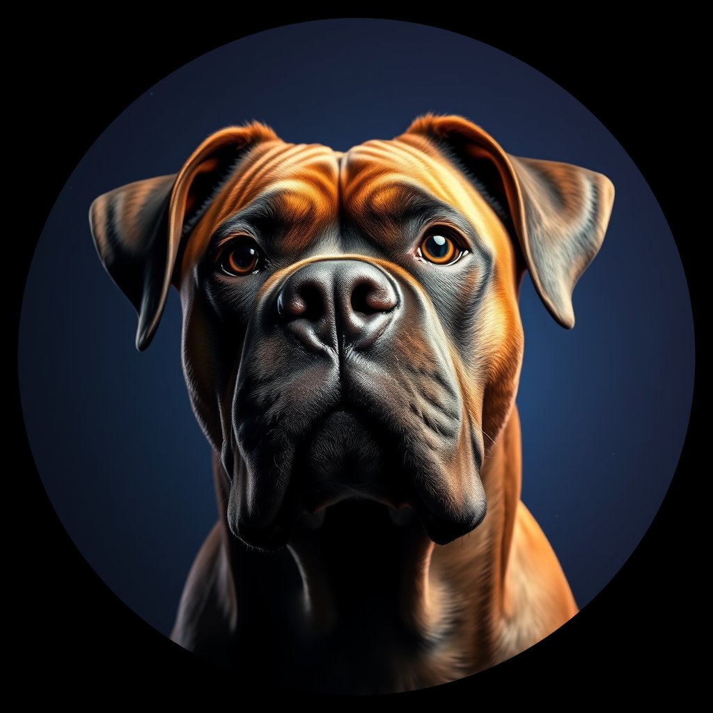 Cosmic medallion portrait of A5-HUC24-FEMALE-3810_A5-HUC24-FEMALE-3810, a Boxer