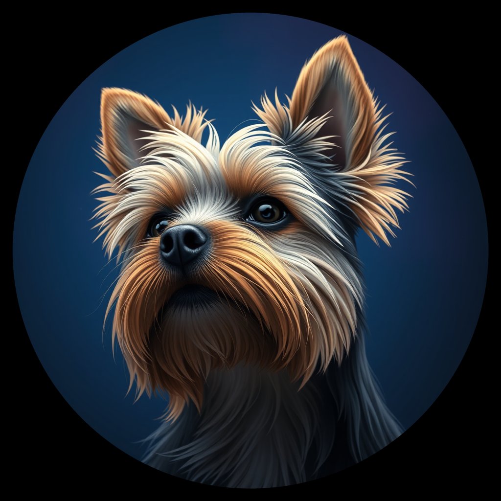 Cosmic medallion portrait of A8-Max-Winters-YT_A8-Max-Winters-YT, a Yorkshire Terrier