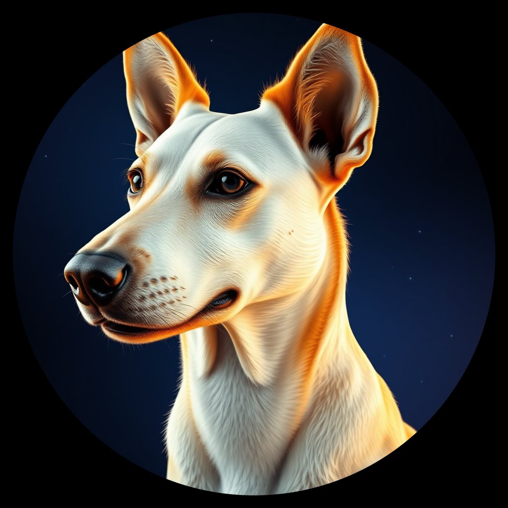 Cosmic medallion portrait of ACD108_ACD108, a Australian Cattle Dog