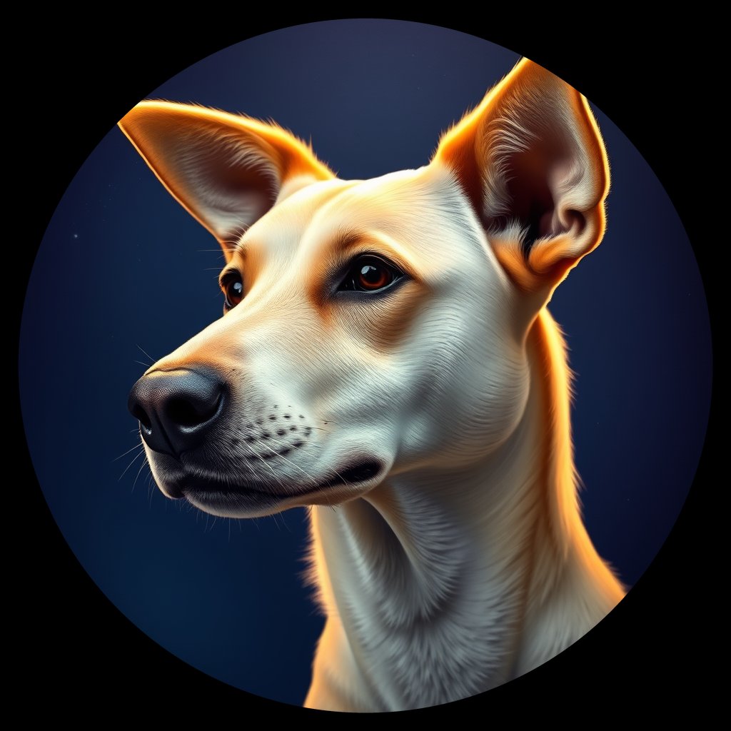 Cosmic medallion portrait of ACD109_ACD109, a Australian Cattle Dog