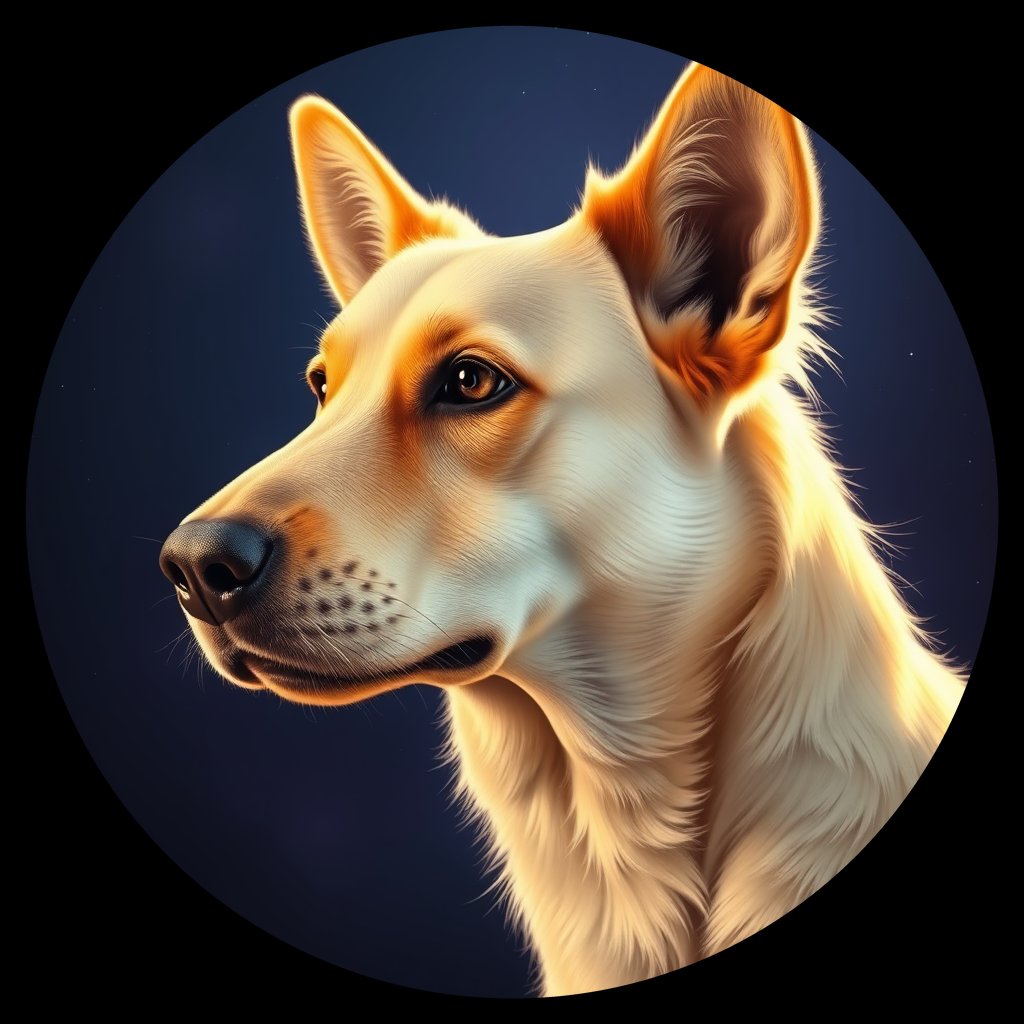 Cosmic medallion portrait of ACD10_ACD10, a Australian Cattle Dog
