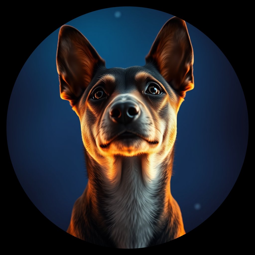 Cosmic medallion portrait of ACD11_ACD11, a Australian Cattle Dog