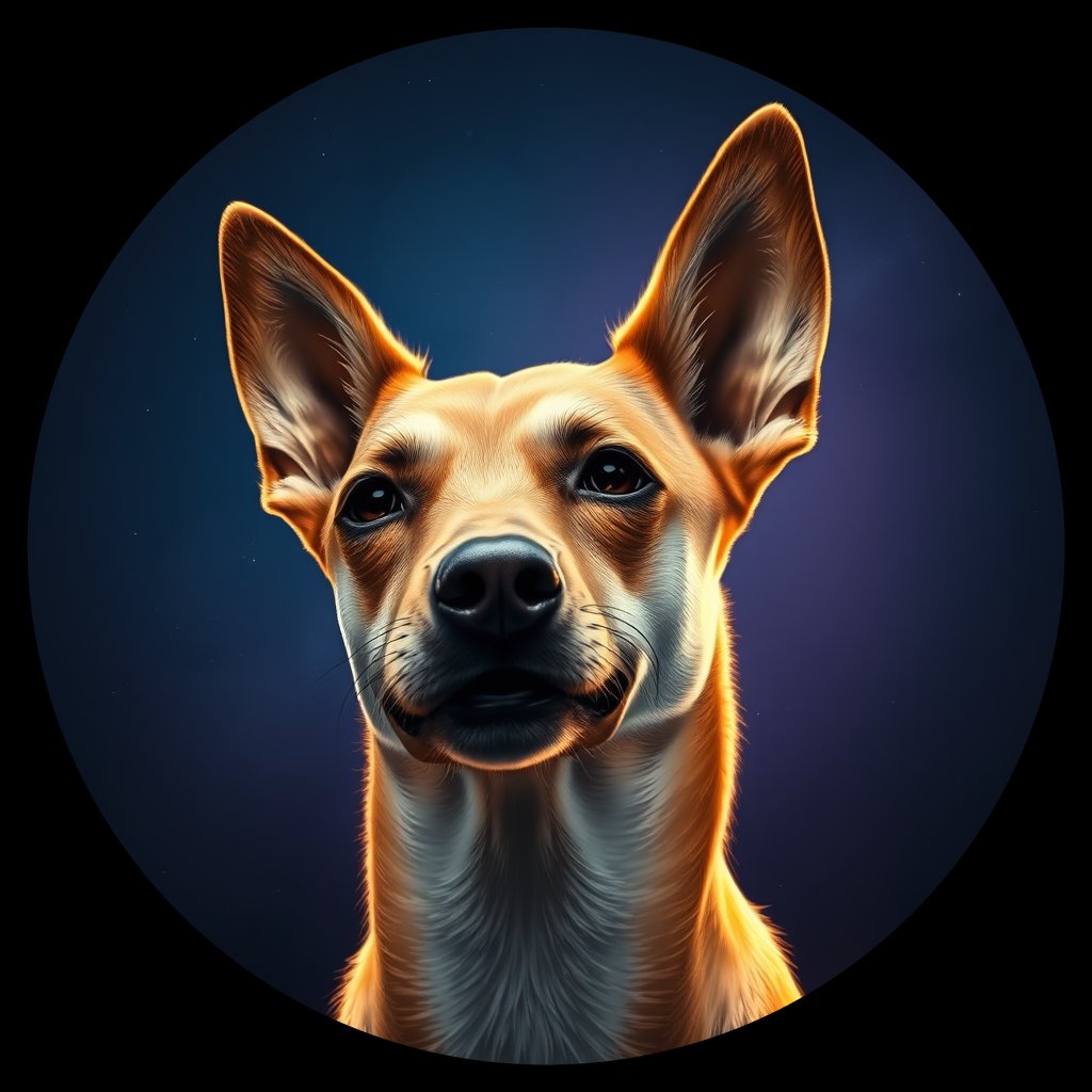 Cosmic medallion portrait of ACD12_ACD12, a Australian Cattle Dog