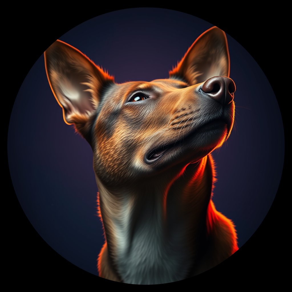 Cosmic medallion portrait of ACD13_ACD13, a Australian Cattle Dog