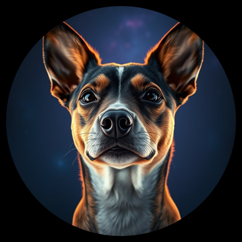 Cosmic medallion portrait of ACD15_ACD15, a Australian Cattle Dog