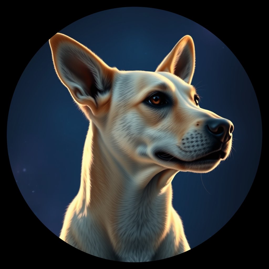 Cosmic medallion portrait of ACD20_ACD20, a Australian Cattle Dog