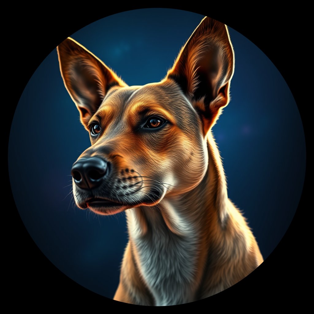 Cosmic medallion portrait of ACD22_ACD22, a Australian Cattle Dog