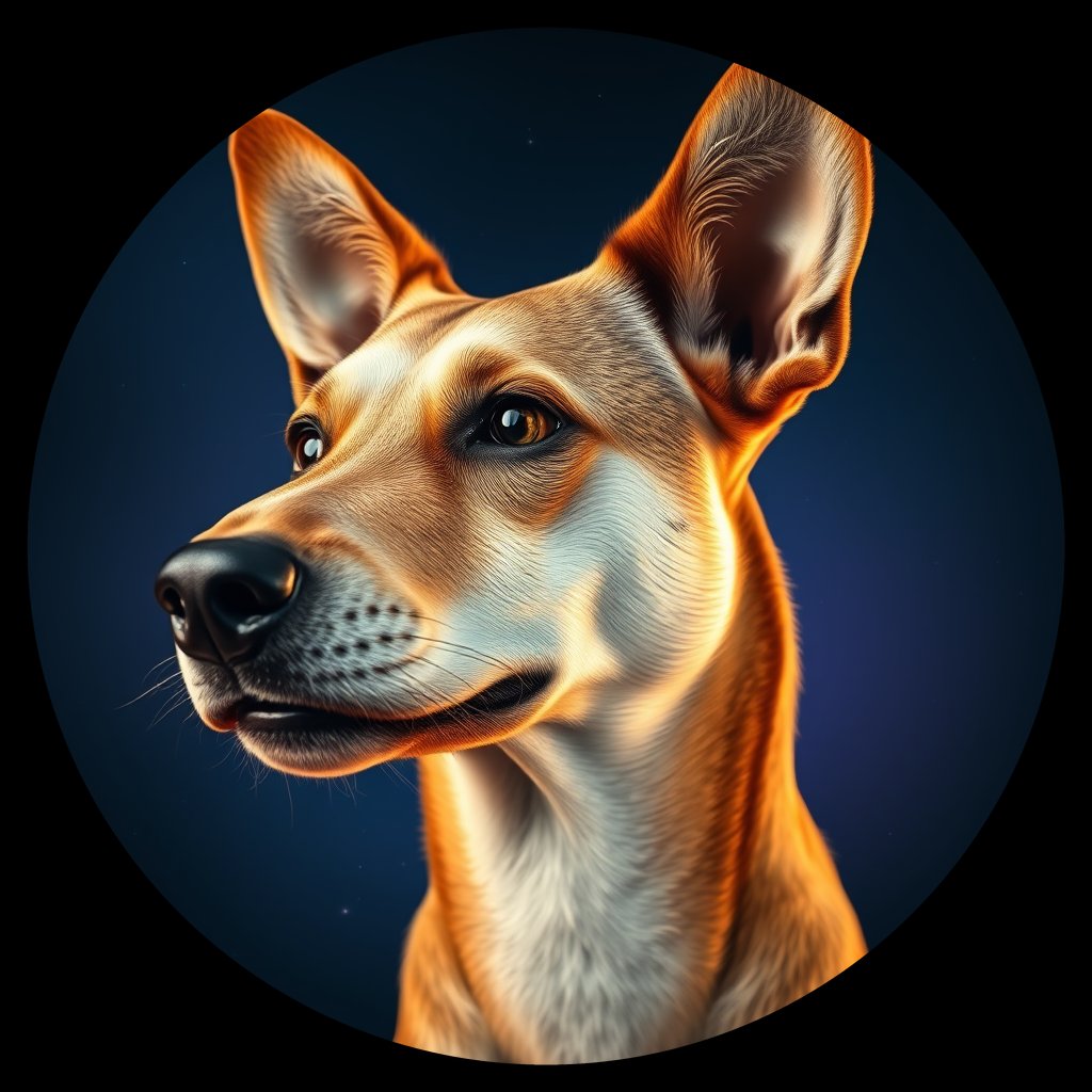 Cosmic medallion portrait of ACD25_ACD25, a Australian Cattle Dog