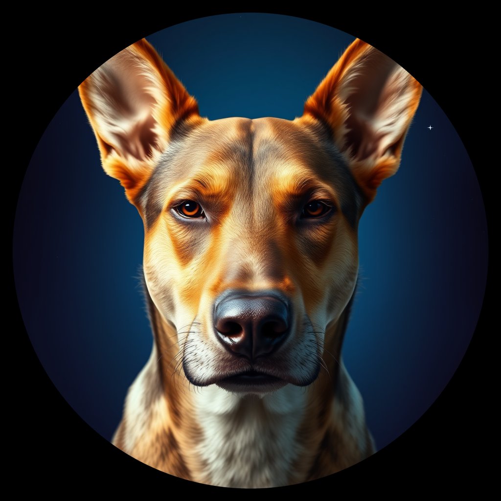 Cosmic medallion portrait of ACD26_ACD26, a Australian Cattle Dog