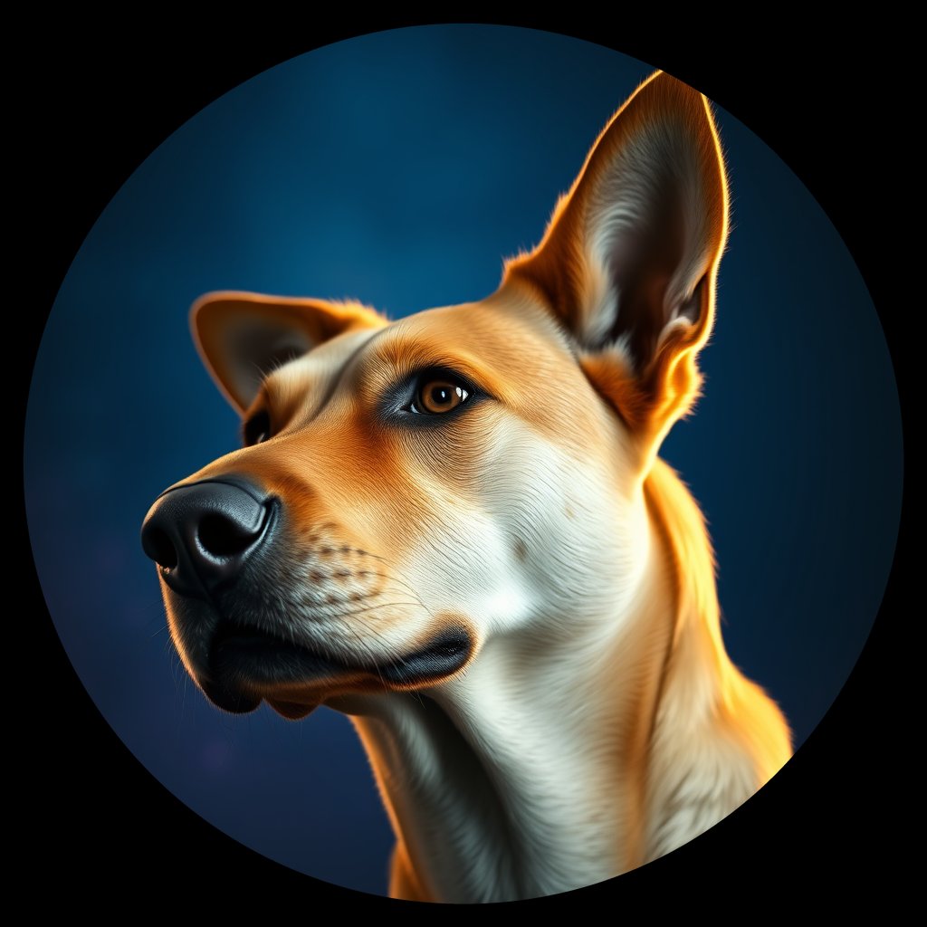 Cosmic medallion portrait of ACD27_ACD27, a Australian Cattle Dog