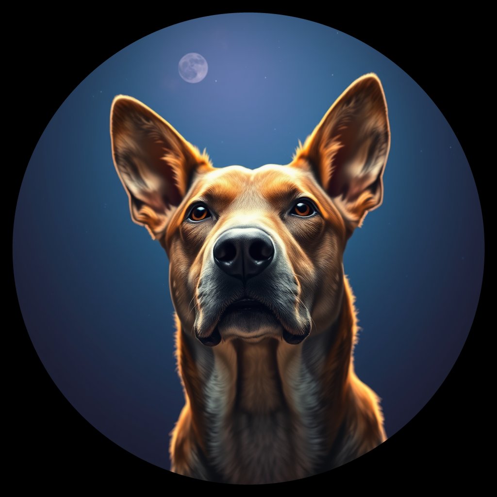 Cosmic medallion portrait of ACD28_ACD28, a Australian Cattle Dog
