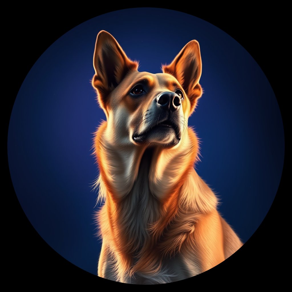 Cosmic medallion portrait of ACD29_ACD29, a Australian Cattle Dog