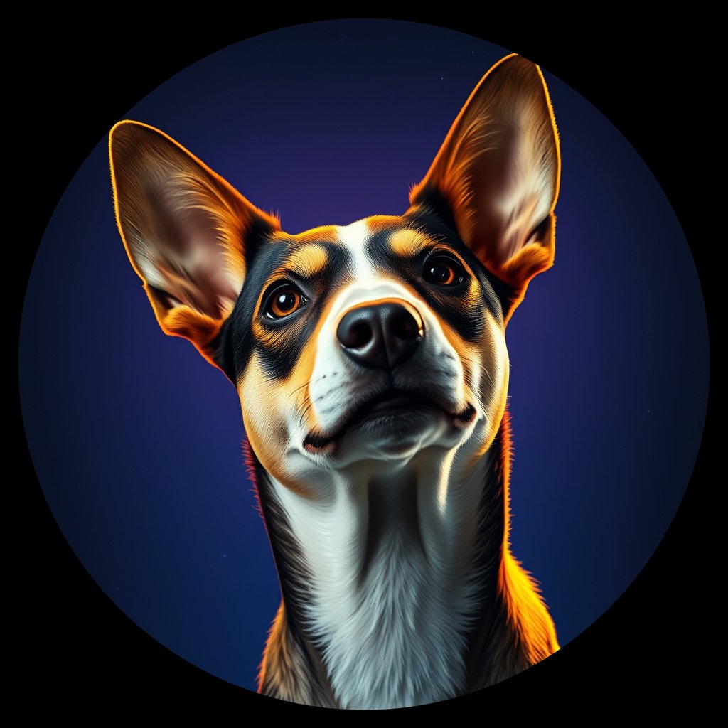Cosmic medallion portrait of ACD30_ACD30, a Australian Cattle Dog