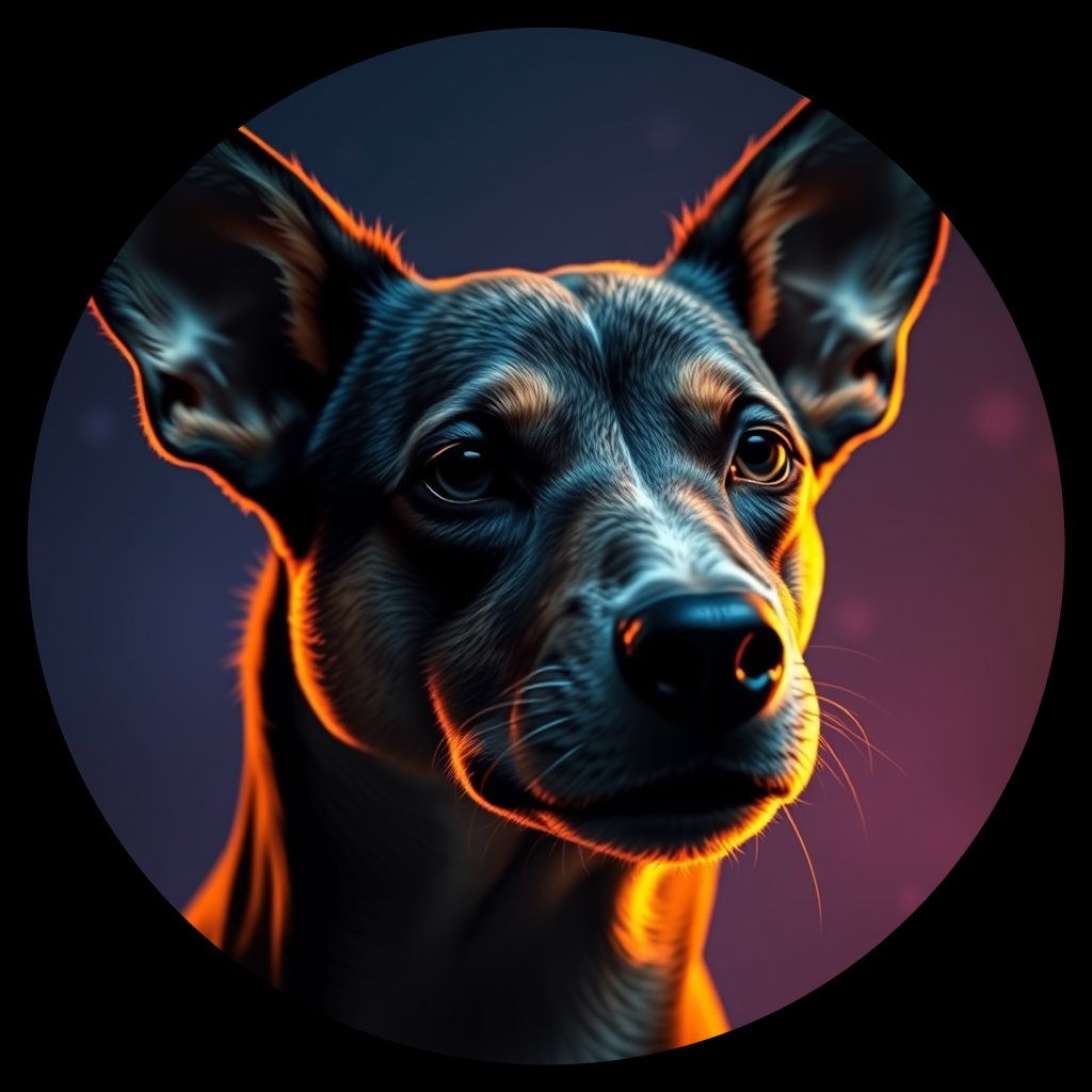 Cosmic medallion portrait of ACD31_ACD31, a Australian Cattle Dog