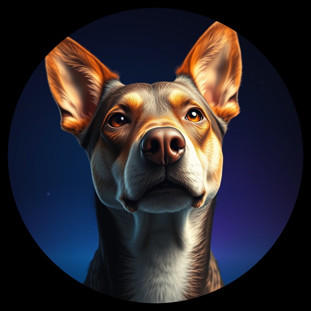 Cosmic medallion portrait of ACD37_ACD37, a Australian Cattle Dog