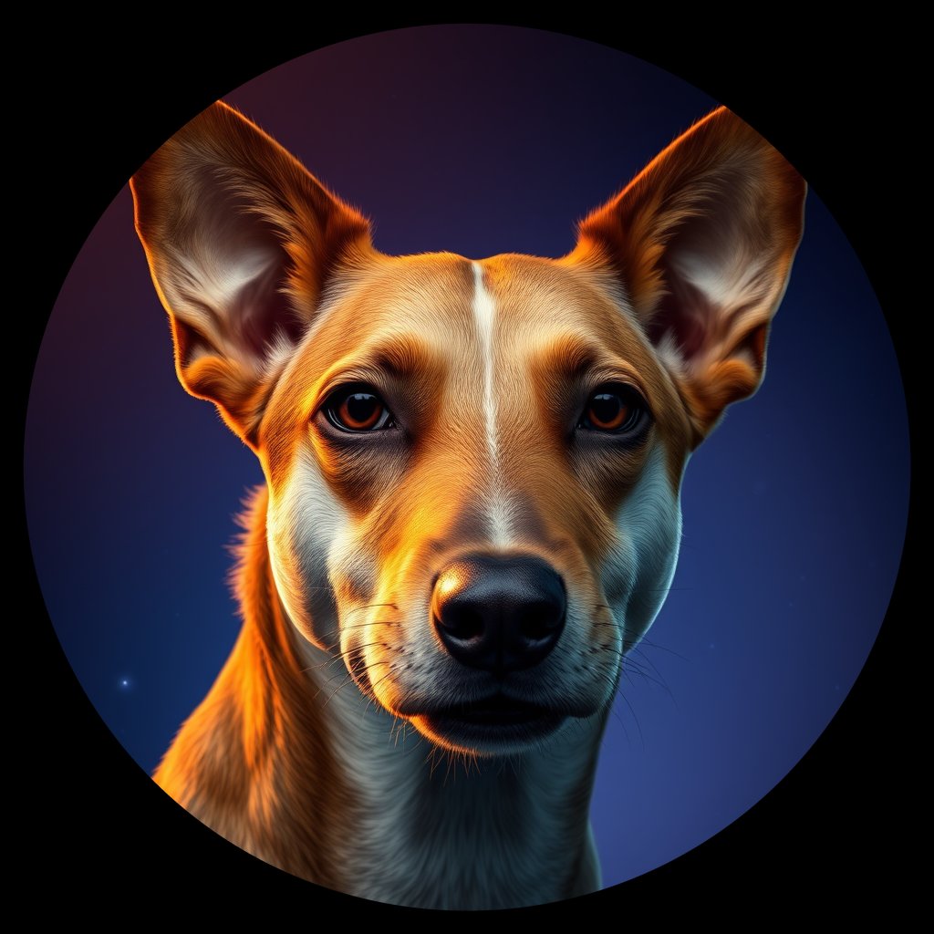 Cosmic medallion portrait of ACD38_ACD38, a Australian Cattle Dog