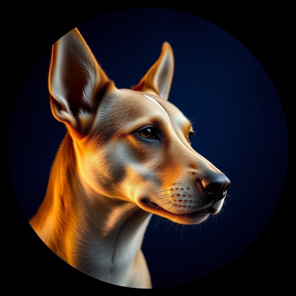 Cosmic medallion portrait of ACD39_ACD39, a Australian Cattle Dog
