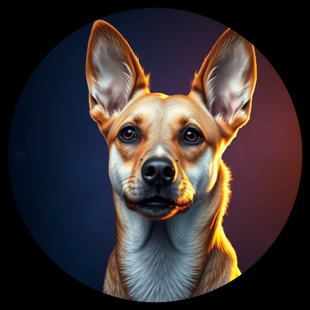 Cosmic medallion portrait of ACD3_ACD3, a Australian Cattle Dog