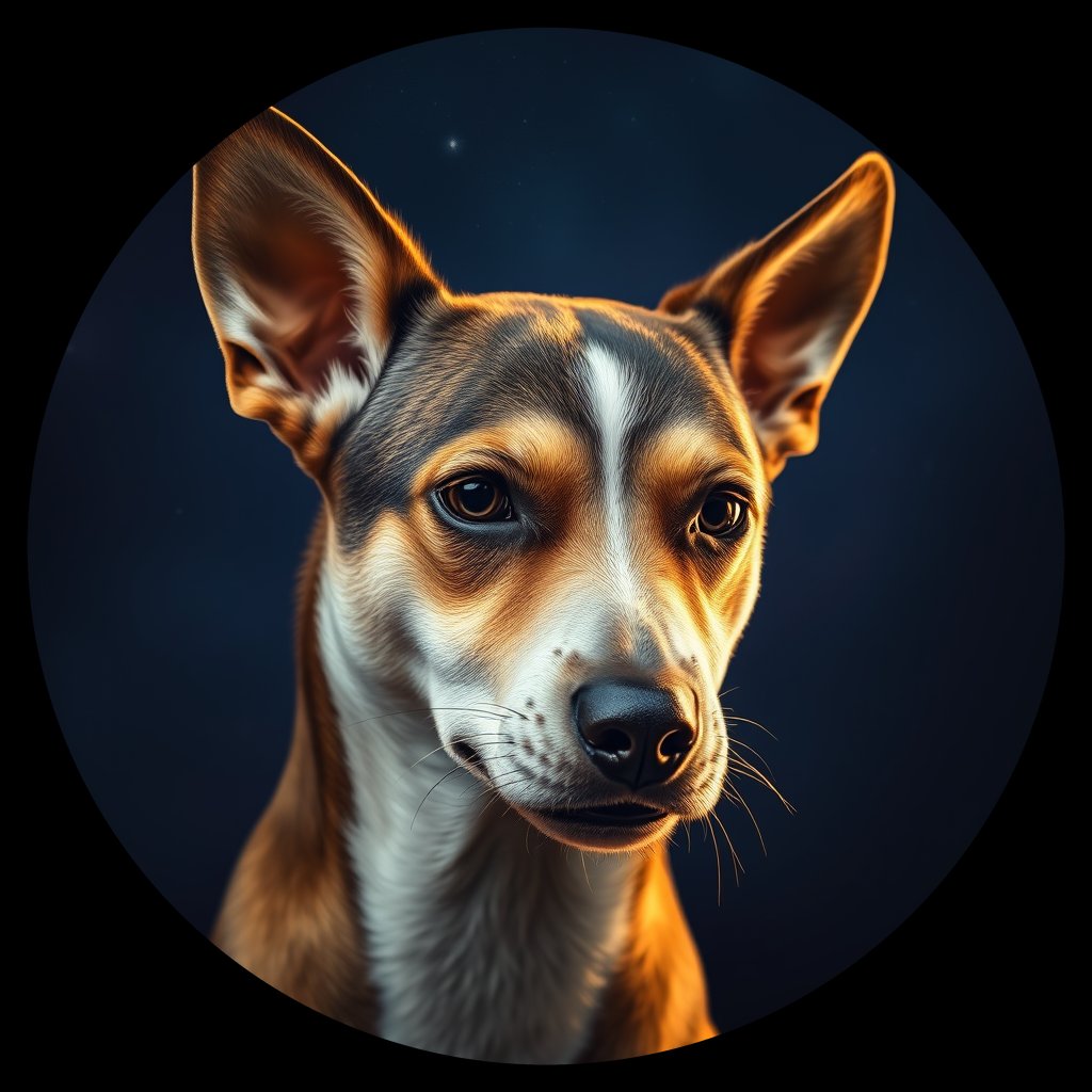 Cosmic medallion portrait of ACD40_ACD40, a Australian Cattle Dog