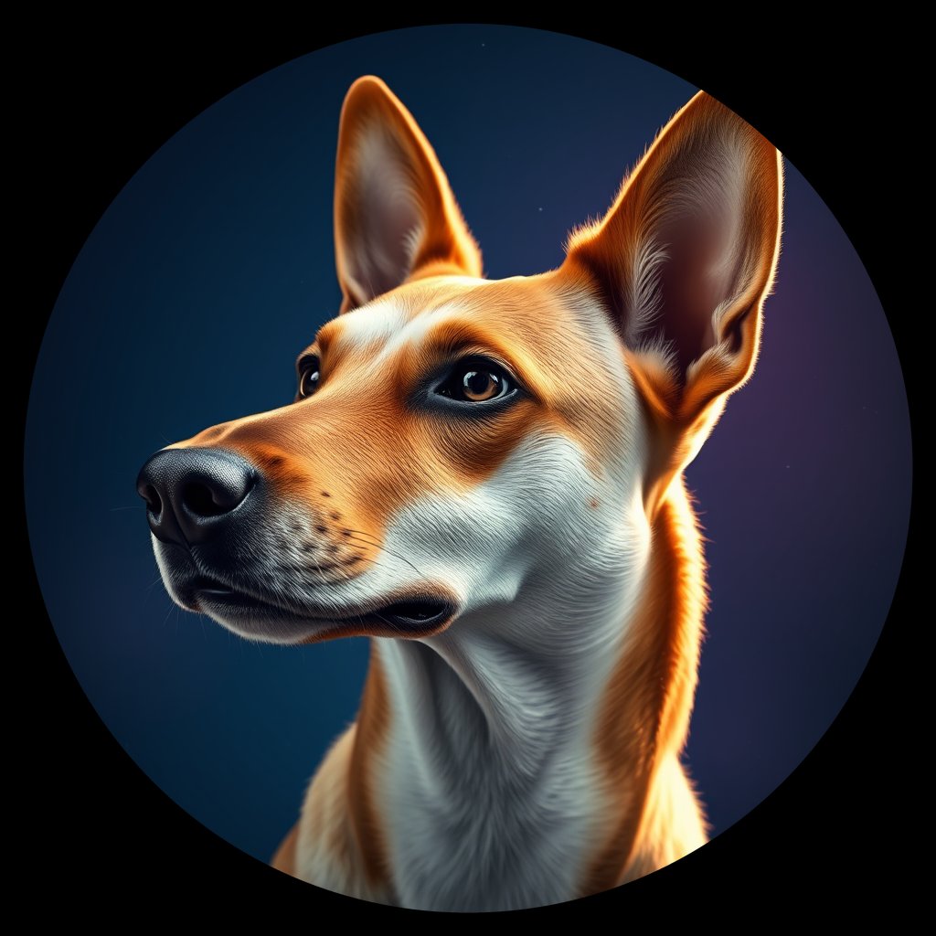 Cosmic medallion portrait of ACD41_ACD41, a Australian Cattle Dog