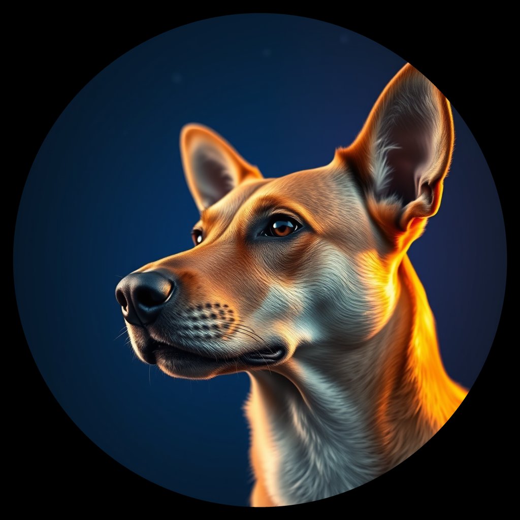 Cosmic medallion portrait of ACD42_ACD42, a Australian Cattle Dog