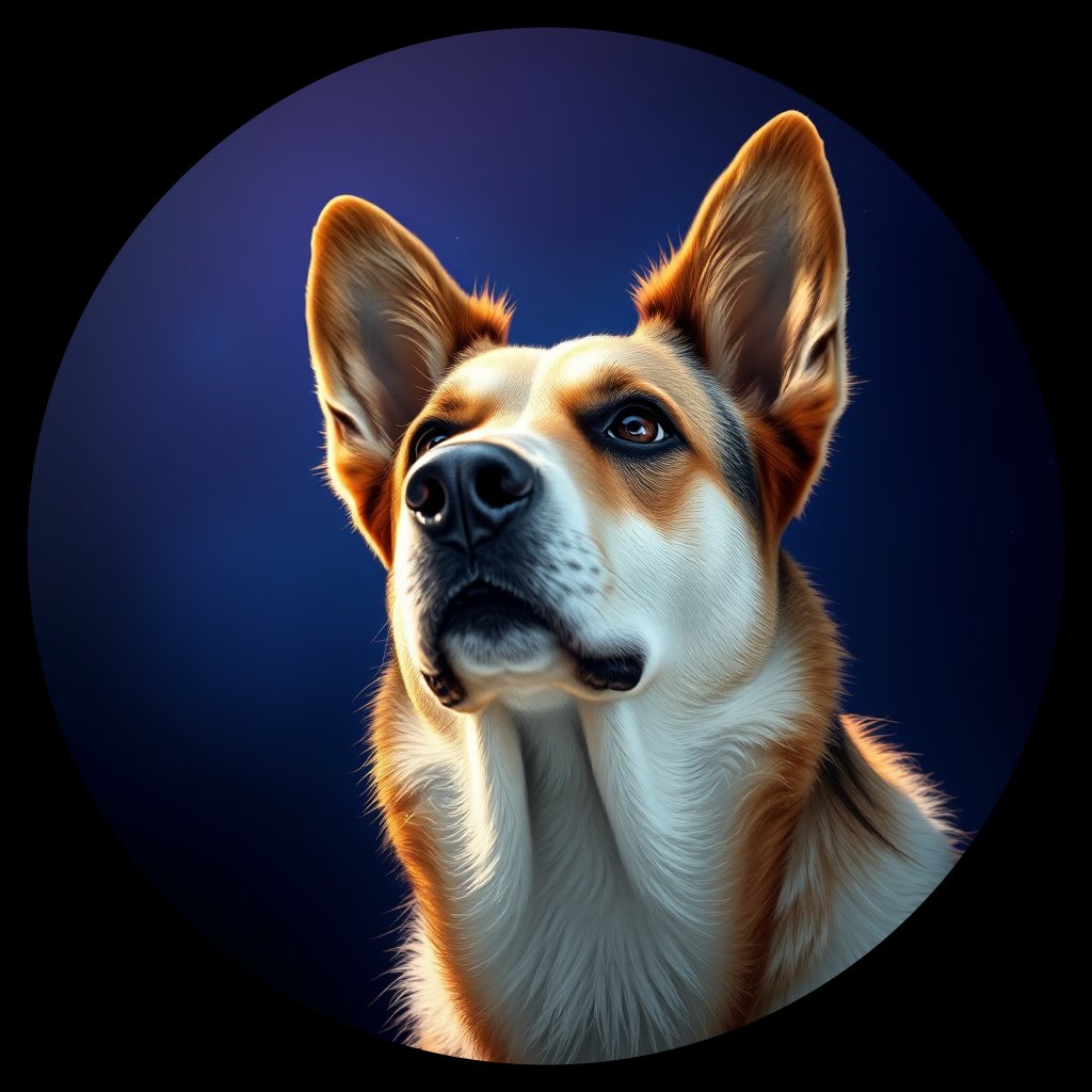 Cosmic medallion portrait of ACD47_ACD47, a Australian Cattle Dog