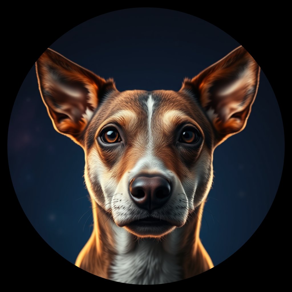 Cosmic medallion portrait of ACD4_ACD4, a Australian Cattle Dog