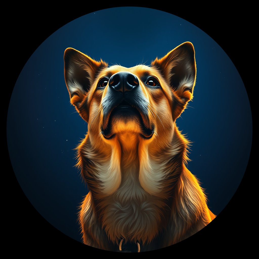 Cosmic medallion portrait of ACD50_ACD50, a Australian Cattle Dog