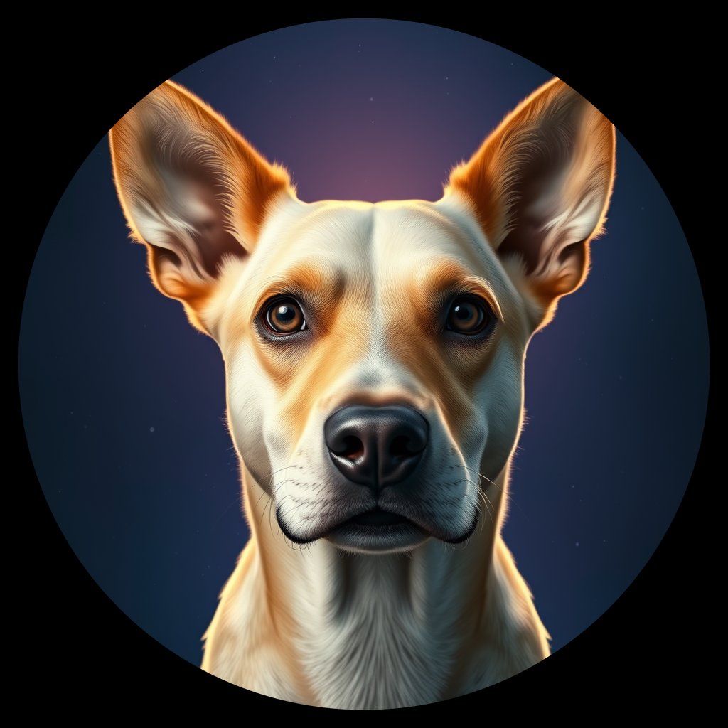 Cosmic medallion portrait of ACD53_ACD53, a Australian Cattle Dog