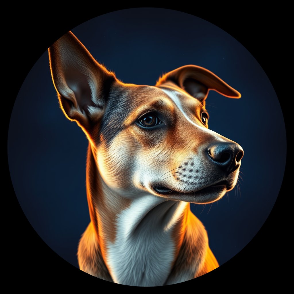 Cosmic medallion portrait of ACD57_ACD57, a Australian Cattle Dog