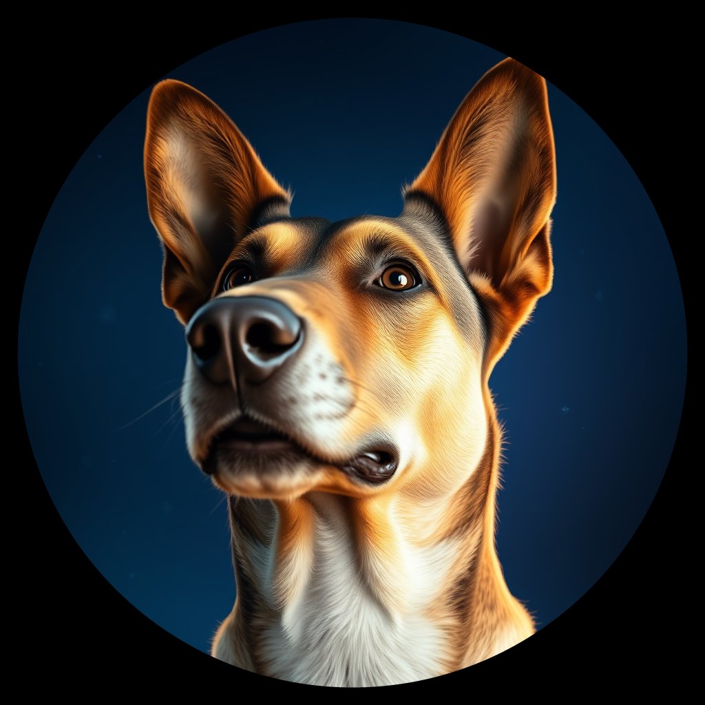 Cosmic medallion portrait of ACD68_ACD68, a Australian Cattle Dog