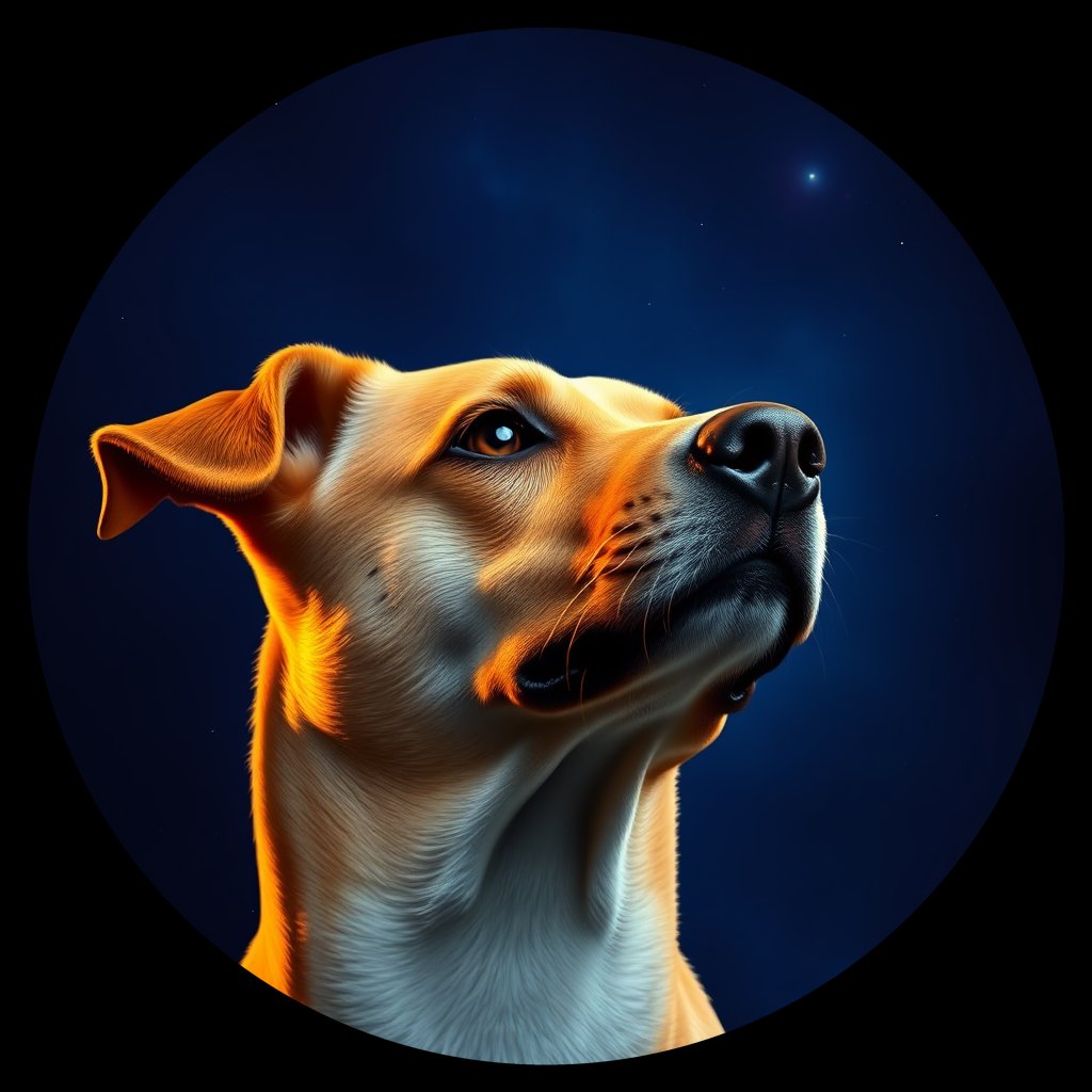 Cosmic medallion portrait of ACD69_ACD69, a Australian Cattle Dog