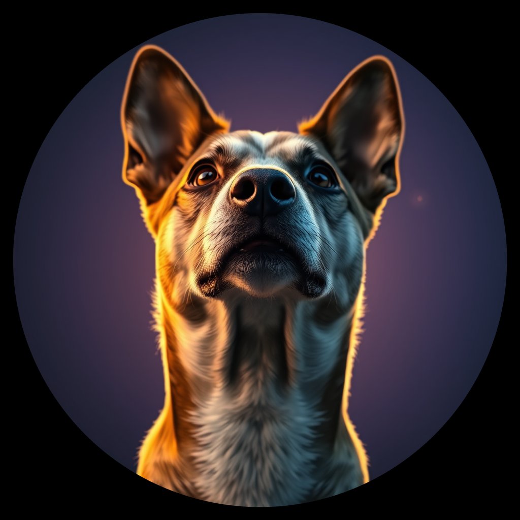 Cosmic medallion portrait of ACD70_ACD70, a Australian Cattle Dog