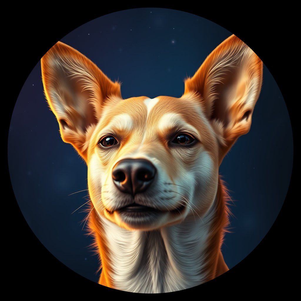 Cosmic medallion portrait of ACD71_ACD71, a Australian Cattle Dog