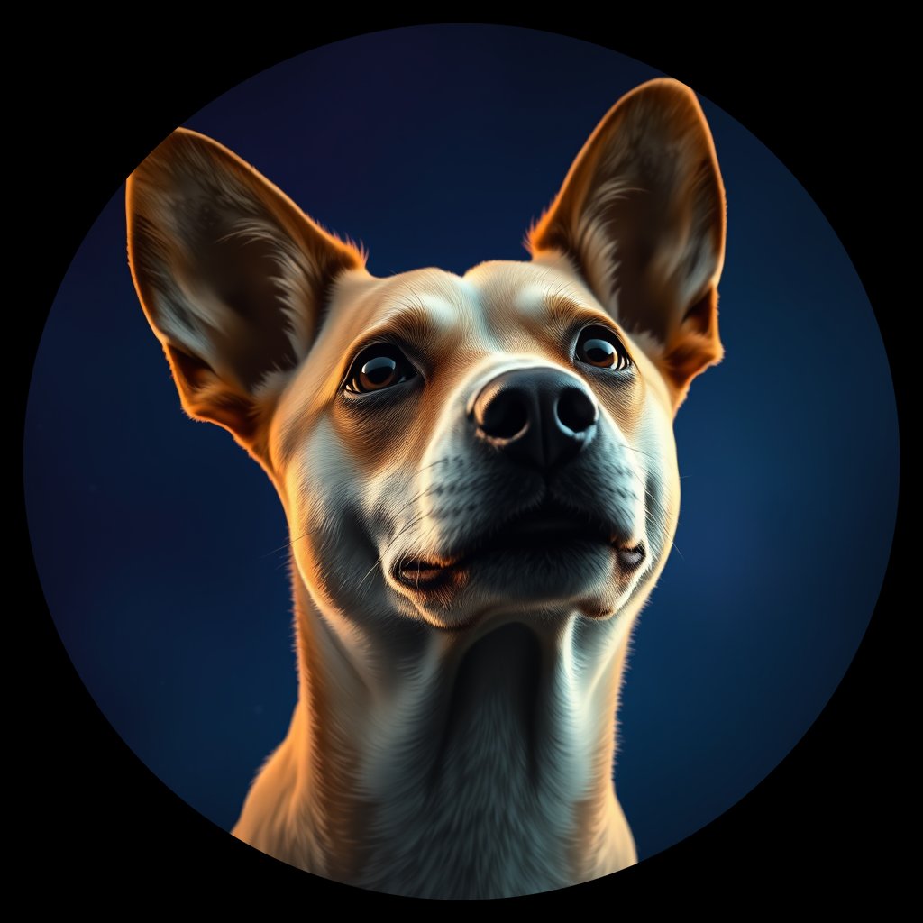 Cosmic medallion portrait of ACD72_ACD72, a Australian Cattle Dog