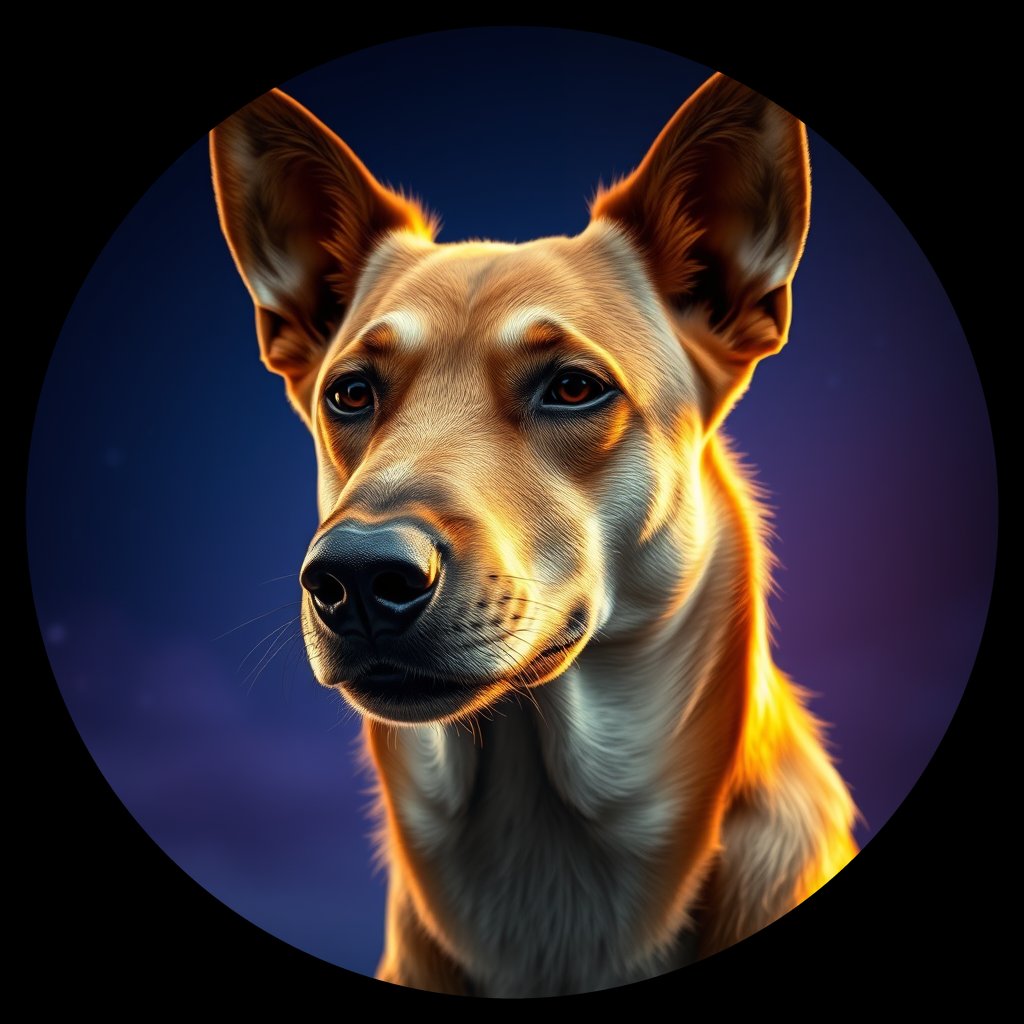 Cosmic medallion portrait of ACD76_ACD76, a Australian Cattle Dog