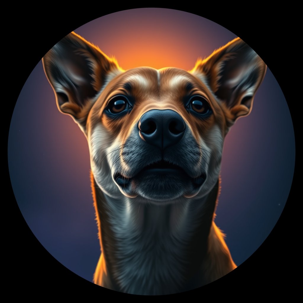 Cosmic medallion portrait of ACD77_ACD77, a Australian Cattle Dog