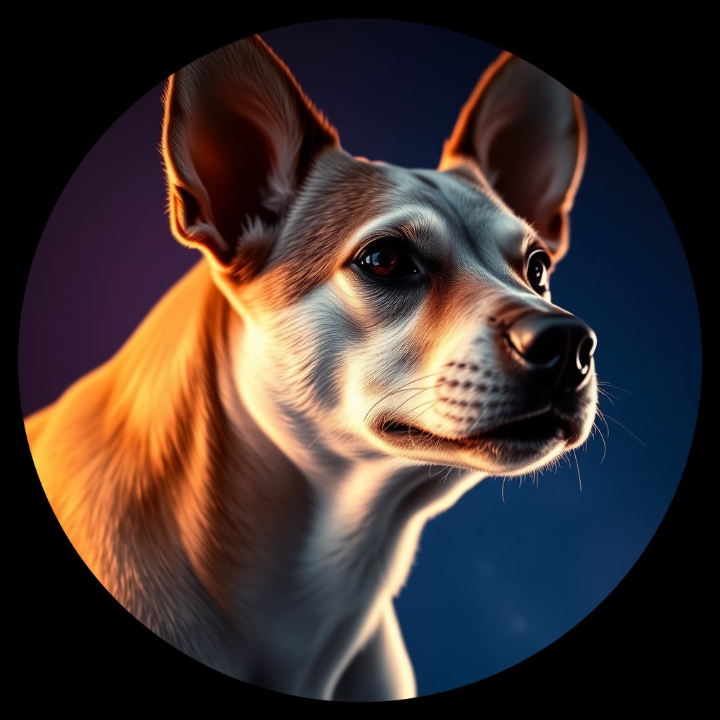 Cosmic medallion portrait of ACD78_ACD78, a Australian Cattle Dog