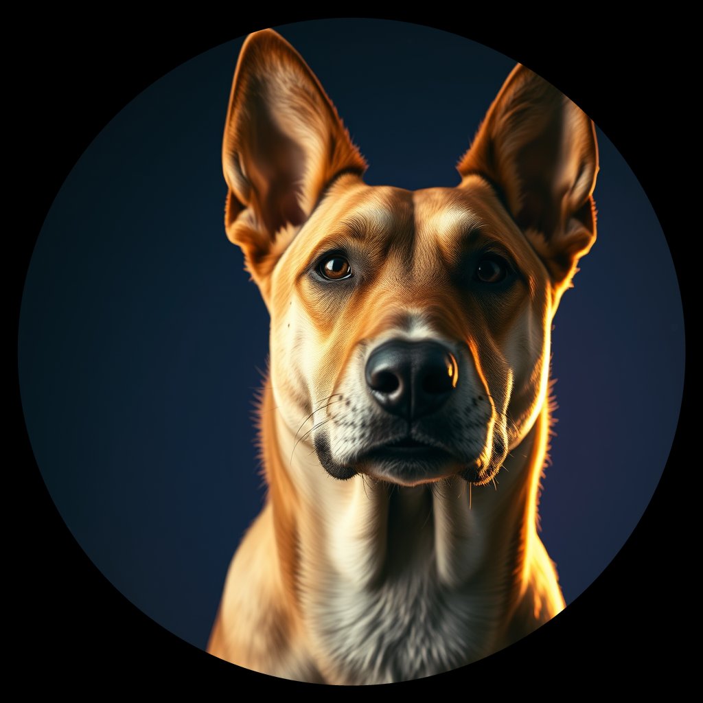 Cosmic medallion portrait of ACD7_ACD7, a Australian Cattle Dog