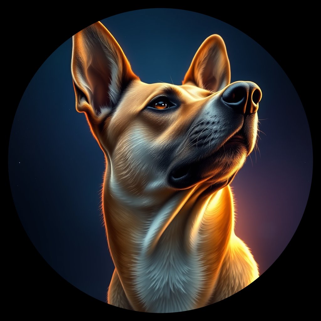 Cosmic medallion portrait of ACD85_ACD85, a Australian Cattle Dog