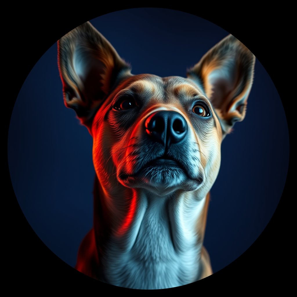 Cosmic medallion portrait of ACD87_ACD87, a Australian Cattle Dog