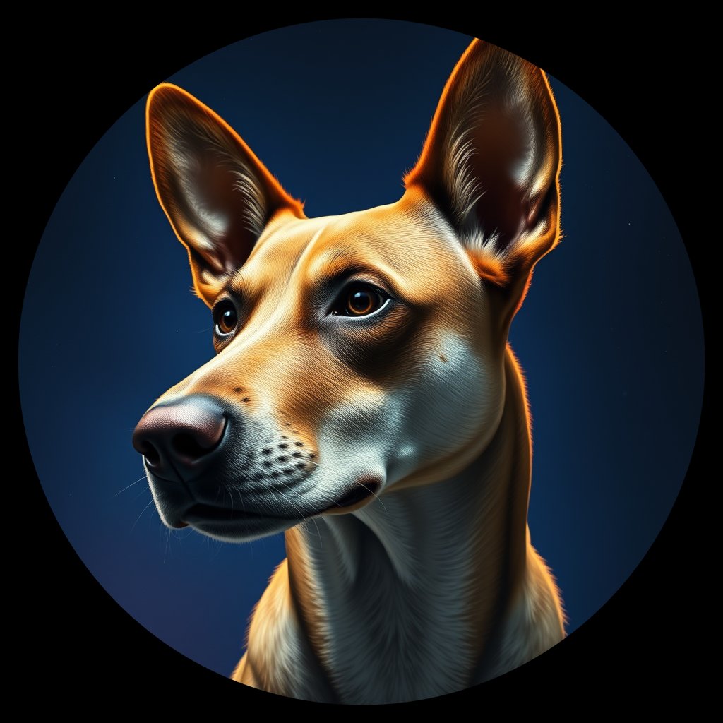 Cosmic medallion portrait of ACD8_ACD8, a Australian Cattle Dog