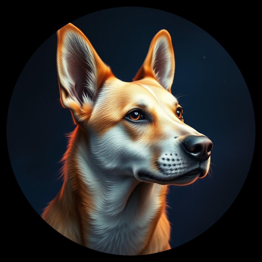 Cosmic medallion portrait of ACD90_ACD90, a Australian Cattle Dog