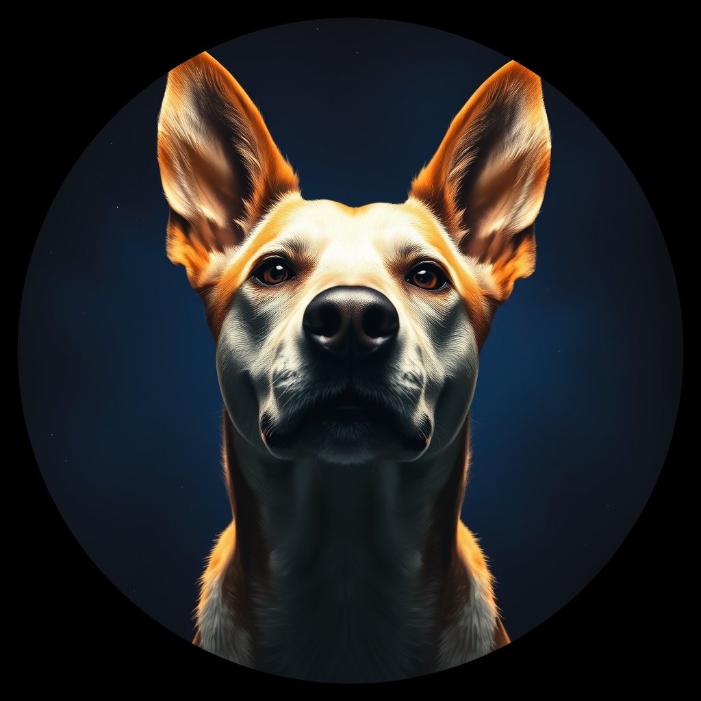 Cosmic medallion portrait of ACD95_ACD95, a Australian Cattle Dog