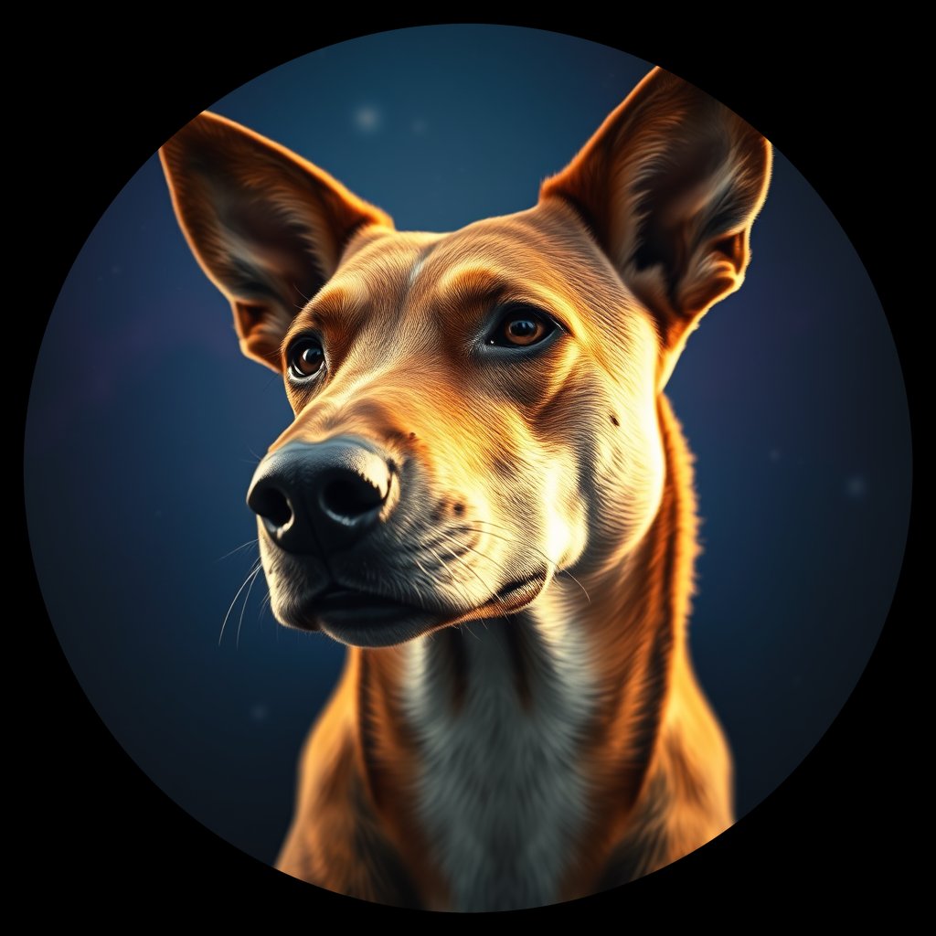 Cosmic medallion portrait of ACD97_ACD97, a Australian Cattle Dog