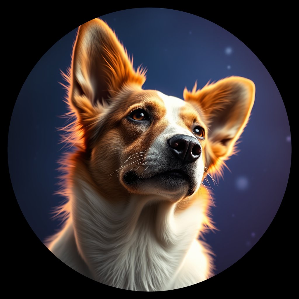 Cosmic medallion portrait of ACD9_ACD9, a Australian Cattle Dog