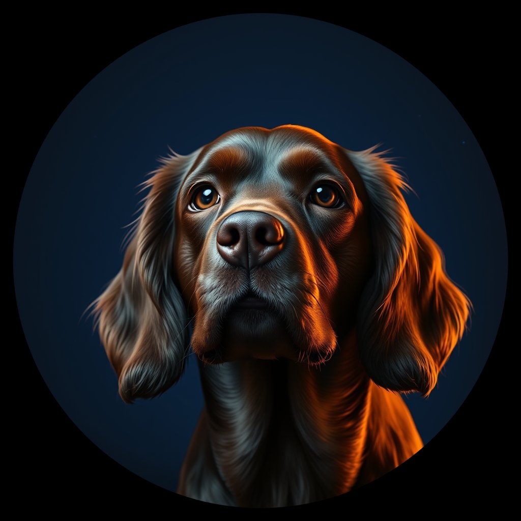 Cosmic medallion portrait of ACKR_ACKR_27116, a American Cocker Spaniel