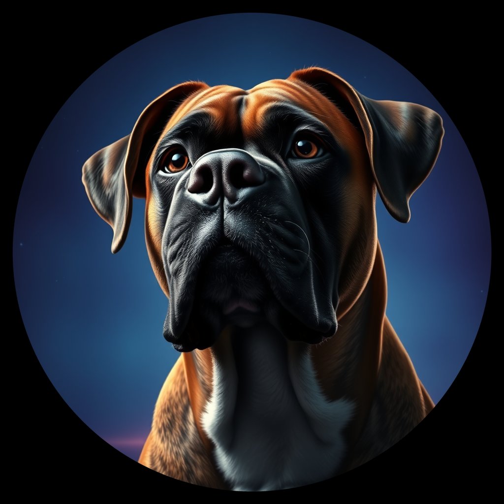 Cosmic medallion portrait of ACL_V6802_ACL_V6802, a Boxer
