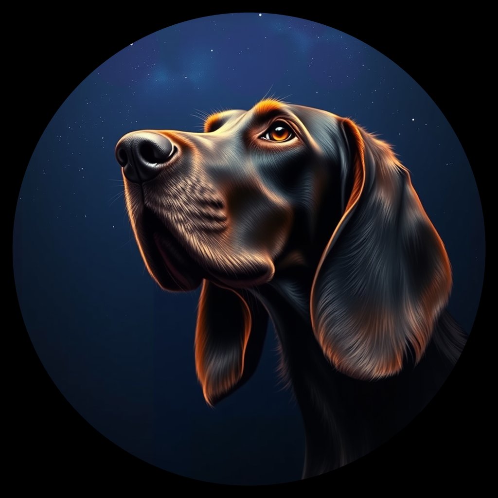 Cosmic medallion portrait of AFGH_AFGH_10624, a Afghan Hound